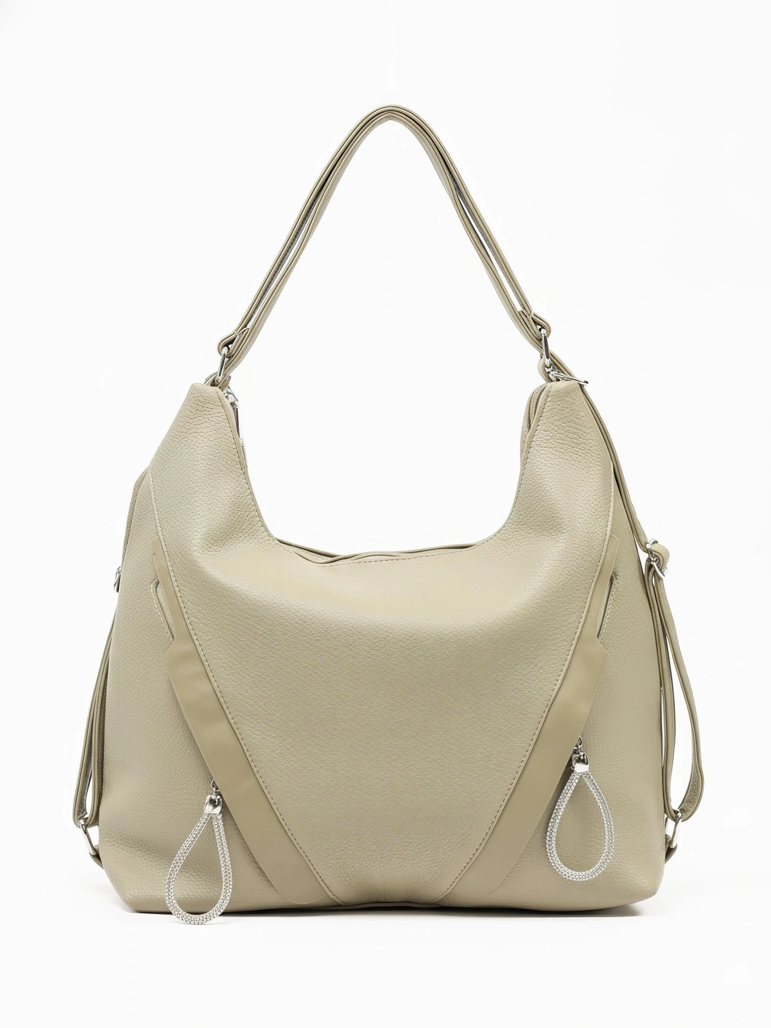 Сумка-шоппер с декоративными пуллерами со стразами в ассортименте